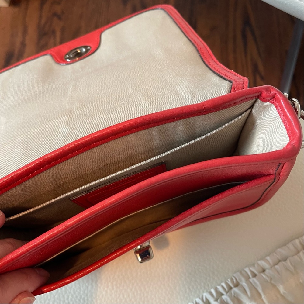 Coach Red Leather Crossbody Bag - Picture 7 of 9